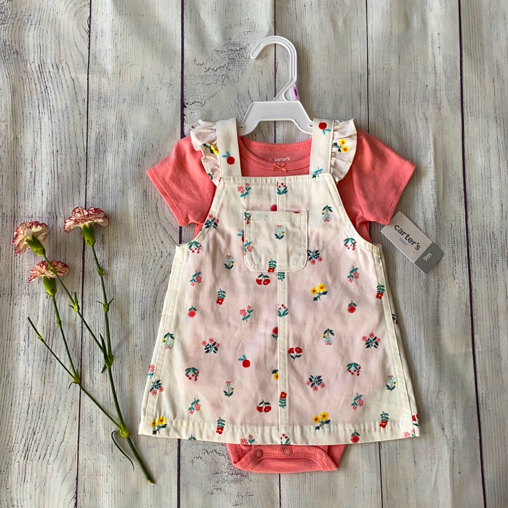 Carter’s Nwt 9 Months Baby Dress And Onesie Set
